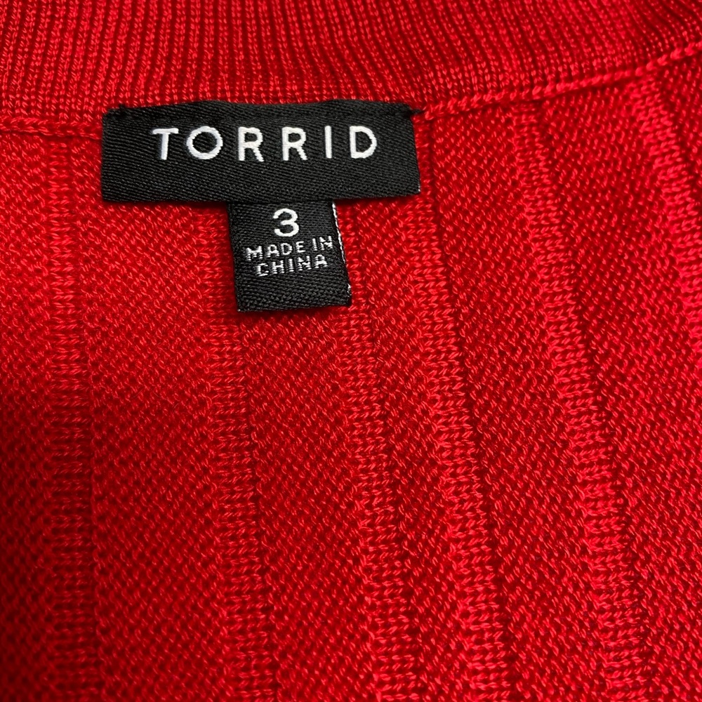 Torrid Red Ribbed Knit Sweater Dress Size 3X - Picture 7 of 8